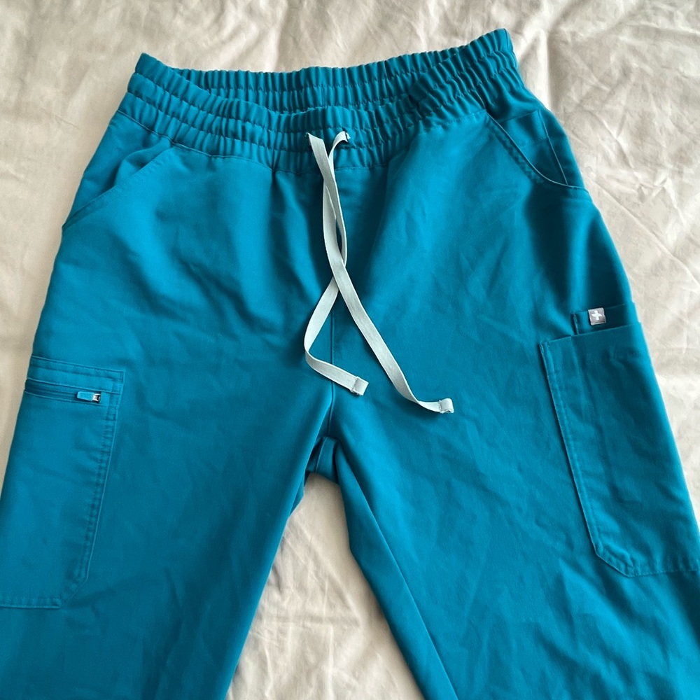 Figs Pacific Blue Yola High Waisted Skinny Scrub Pants-medium tall
